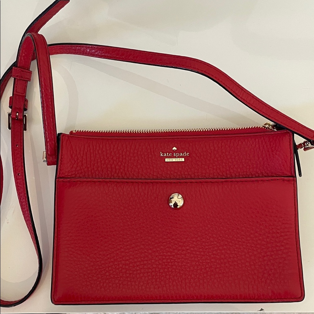 Kate Spade New York Red Leather Crossbody Bag